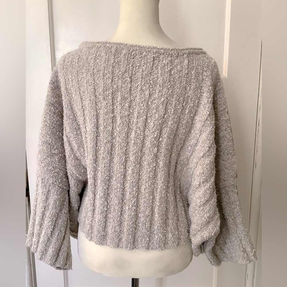 FREE PEOPLE Good Day Cropped Pullover Marled Gray Sweater Size S - Picture 12 of 13